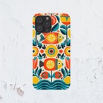 受注生産 iPhoneケース 太陽と波のカラフル民芸柄｜フォークアート PSYF047B