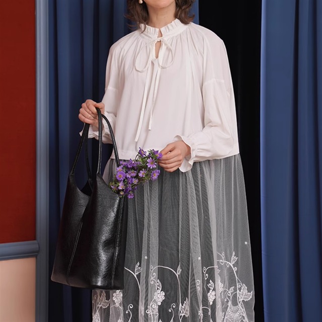 シアーレースロングブラウス　10962