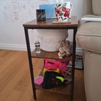 サイドテーブル  ベッドサイドテーブル おしゃれ スリム レトロ  収納ラック 木製 小さいテーブル ナイトテーブル 安定した金属フレーム コーヒー スナック 書籍用 耐久性のある装飾収納棚リビングルーム 寝室 オフィス 庭園 収納 整理