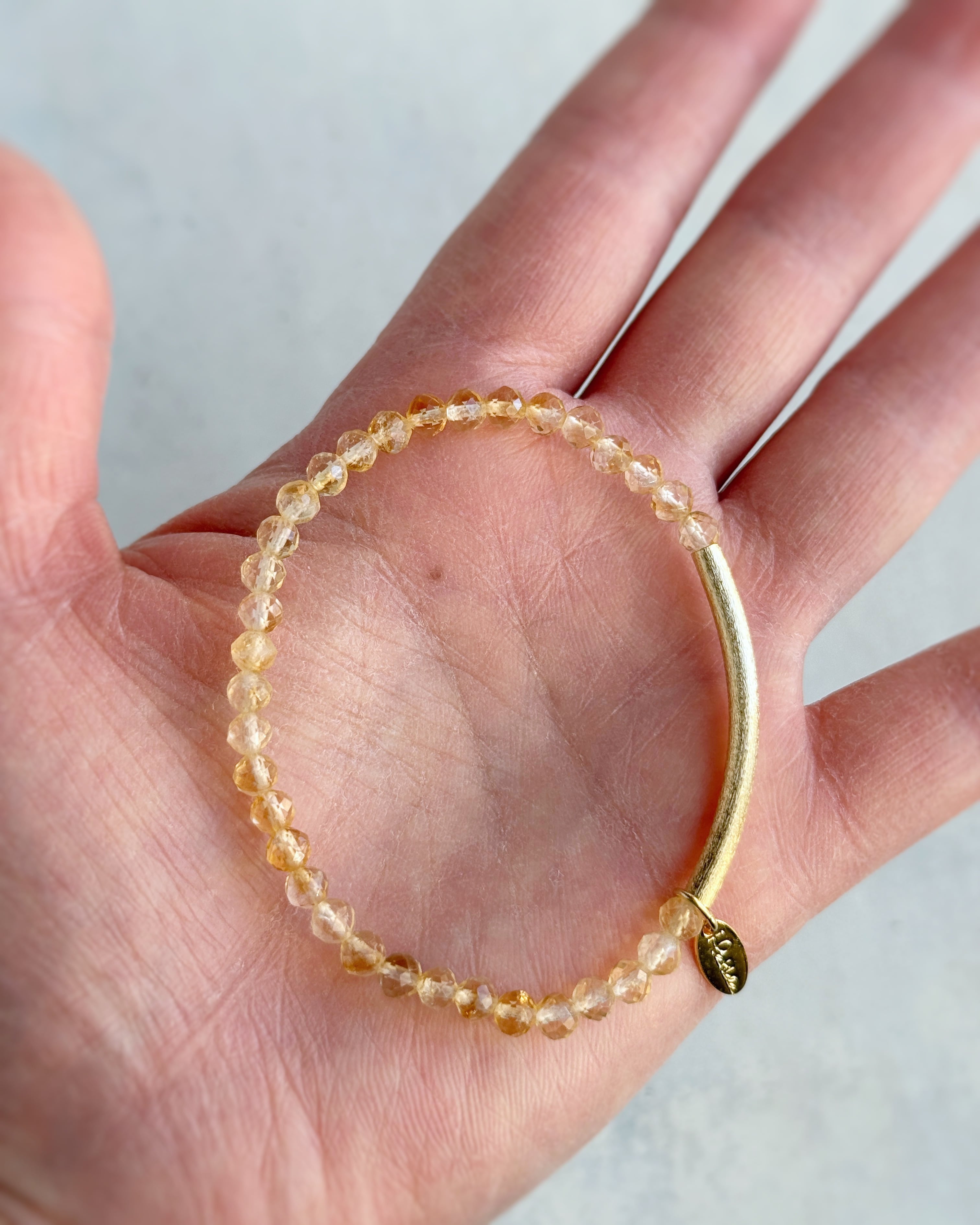 【再販】Tube & stone bracelet(シトリン)