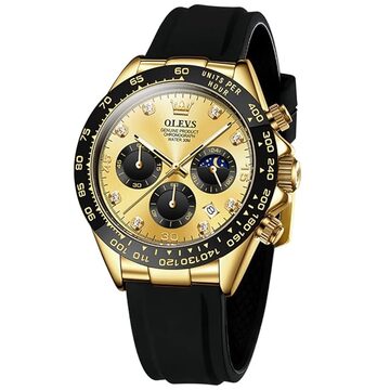 新品 クロノグラフ GENEVA 腕時計メンズ 黒金 | PAY ID