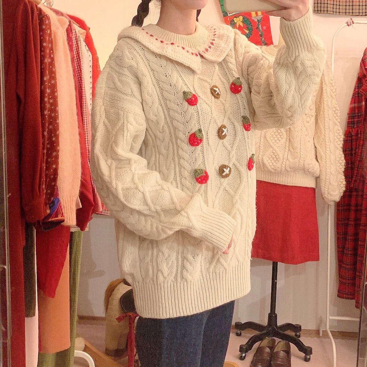 remake : strawberry cake aran sweater