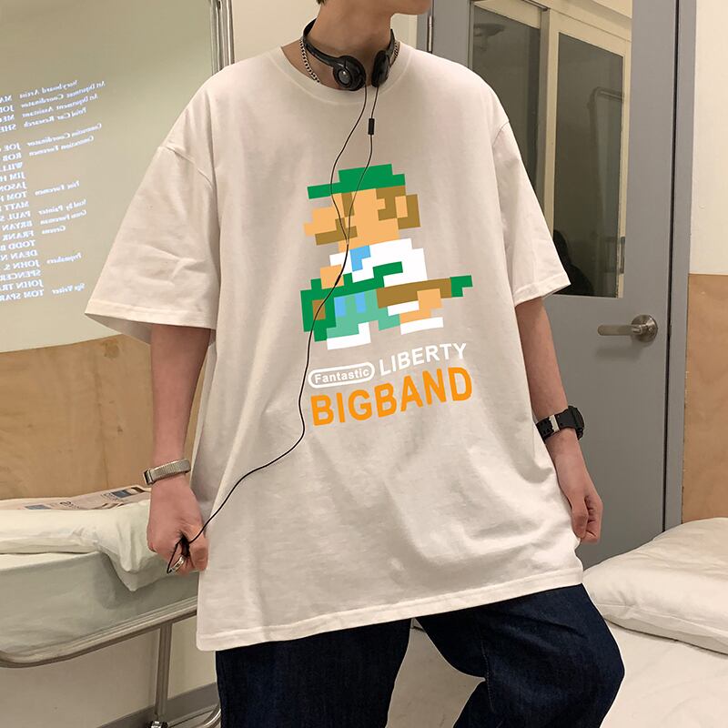 ピクセルキャラプリントtシャツ 韓国ファッション通販 Nosweat ピクセルキャラプリントtシャツ 韓国ファッション通販 Nosweat