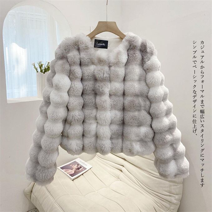 【美品】ブルーアイリスミンク　毛皮　ハーフコート　大きいサイズ