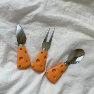 retro cheese cutlery 3P set / レトロ チーズ カトラリー セット フォーク ナイフ スプーン 韓国雑貨