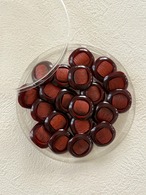 Japanese Vintage ボタン 角なしスクウェア レッド系 18mm 昭和レトロ アクセサリーパーツ 装飾材 カルトナージュ