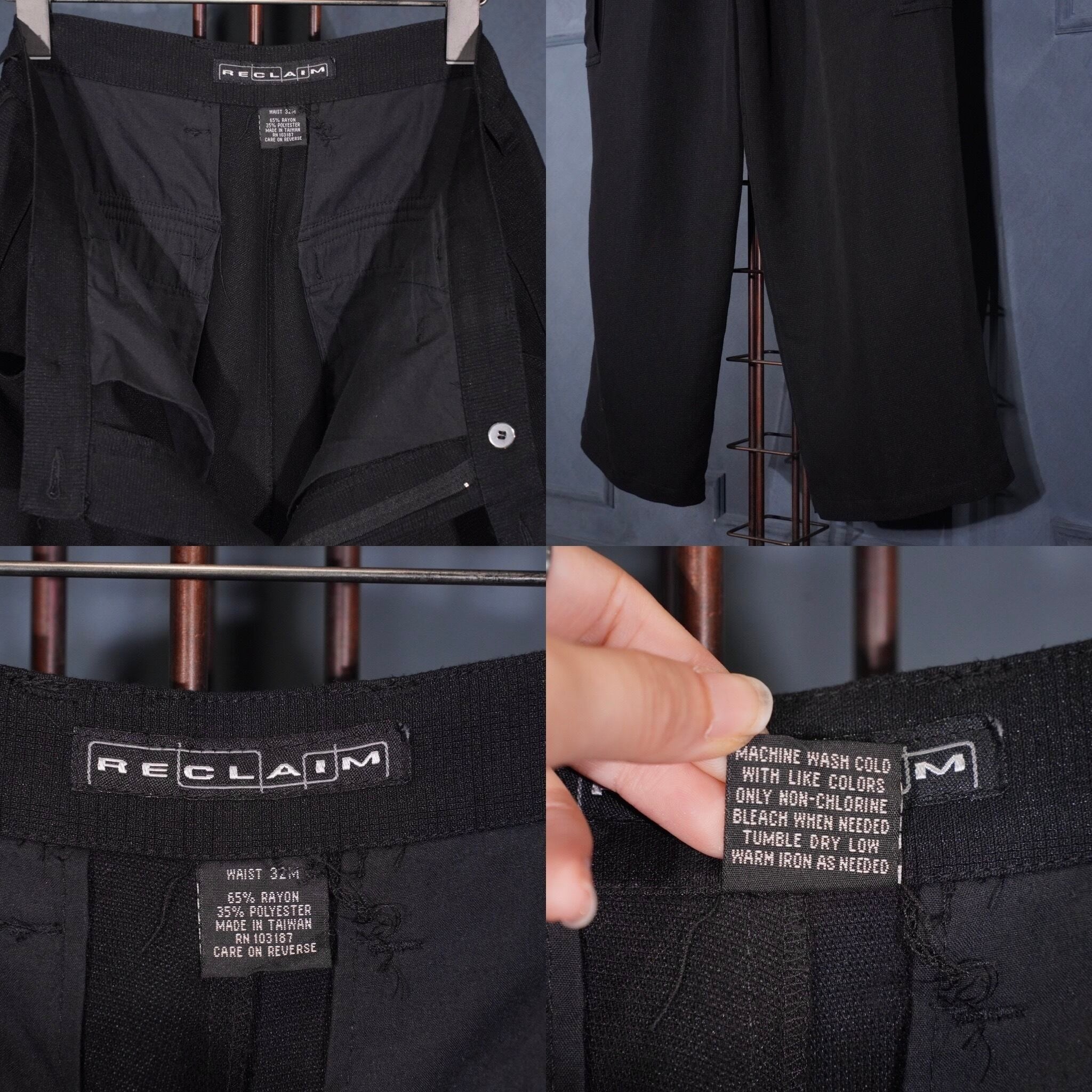 USA VINTAGE RECLAIM RAYON CARGO SLACKS PANTS/アメリカ古着レーヨン