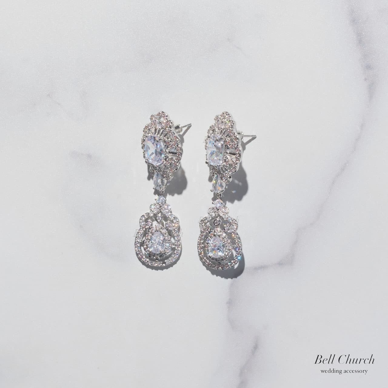 ウエディングピアス イヤリング|ジルコニア|シルバー(BC-E121)