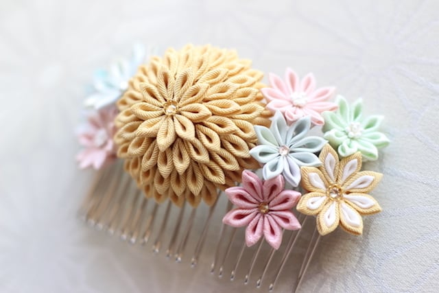 つまみ細工 コーム