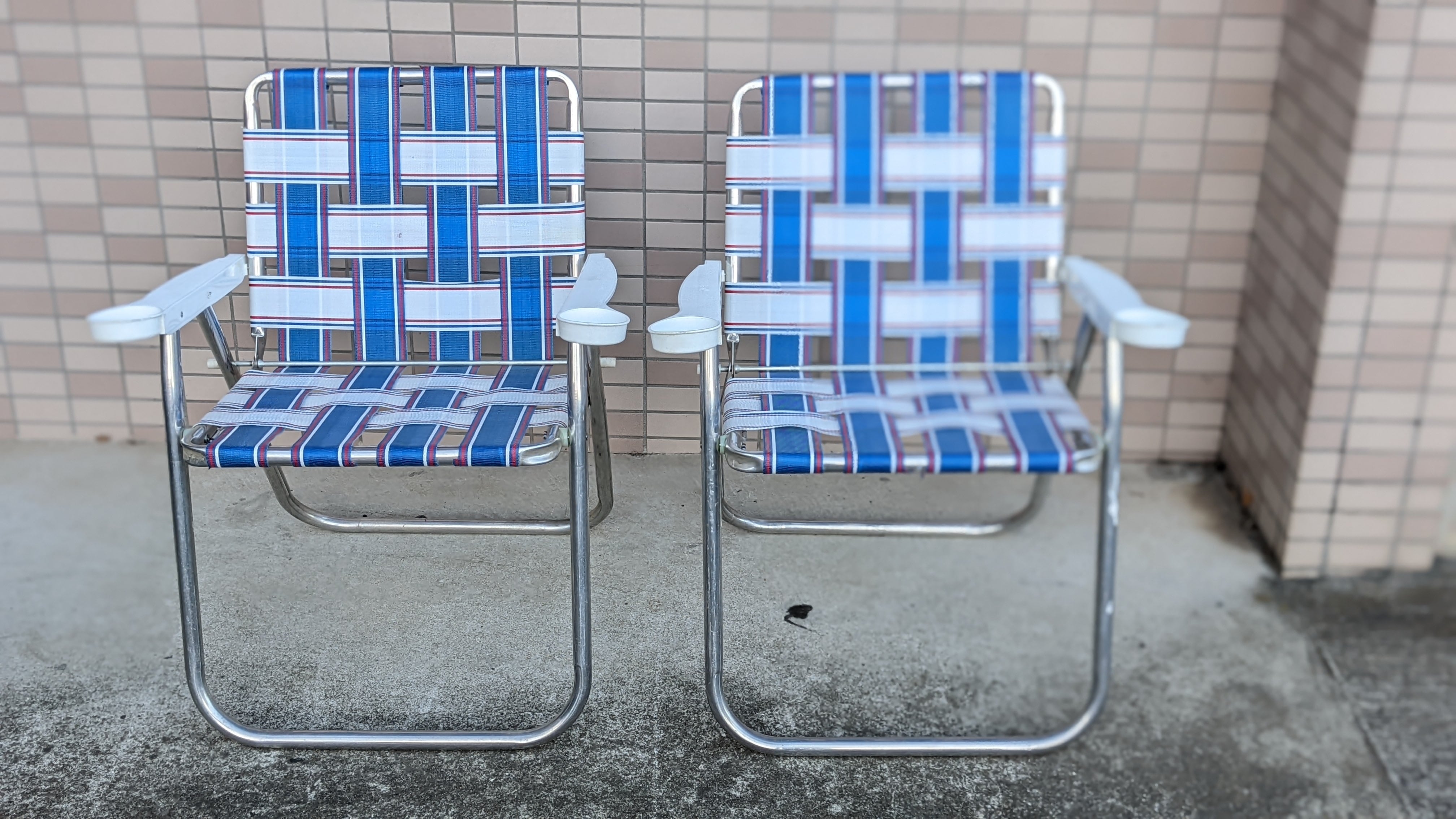 Vintage LAWN CHAIR Aluminium Folding Camping Chair ビンテージ