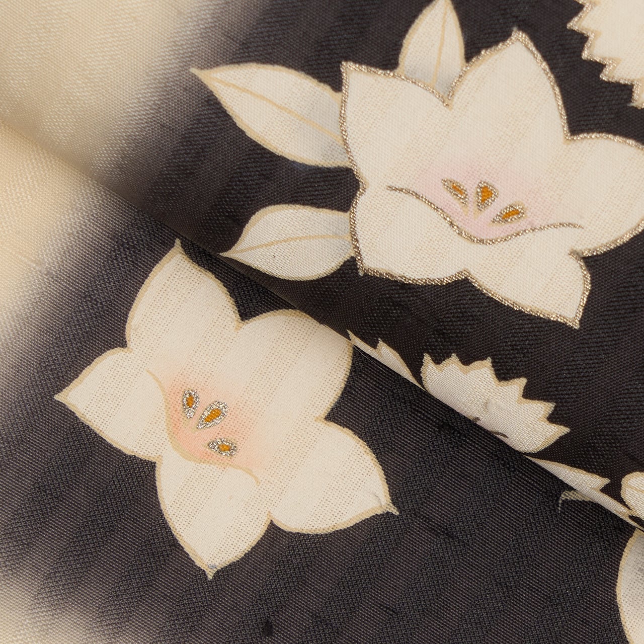 染め分けに秋草の模様 紋紗 夏名古屋帯【中古】 | かわの屋