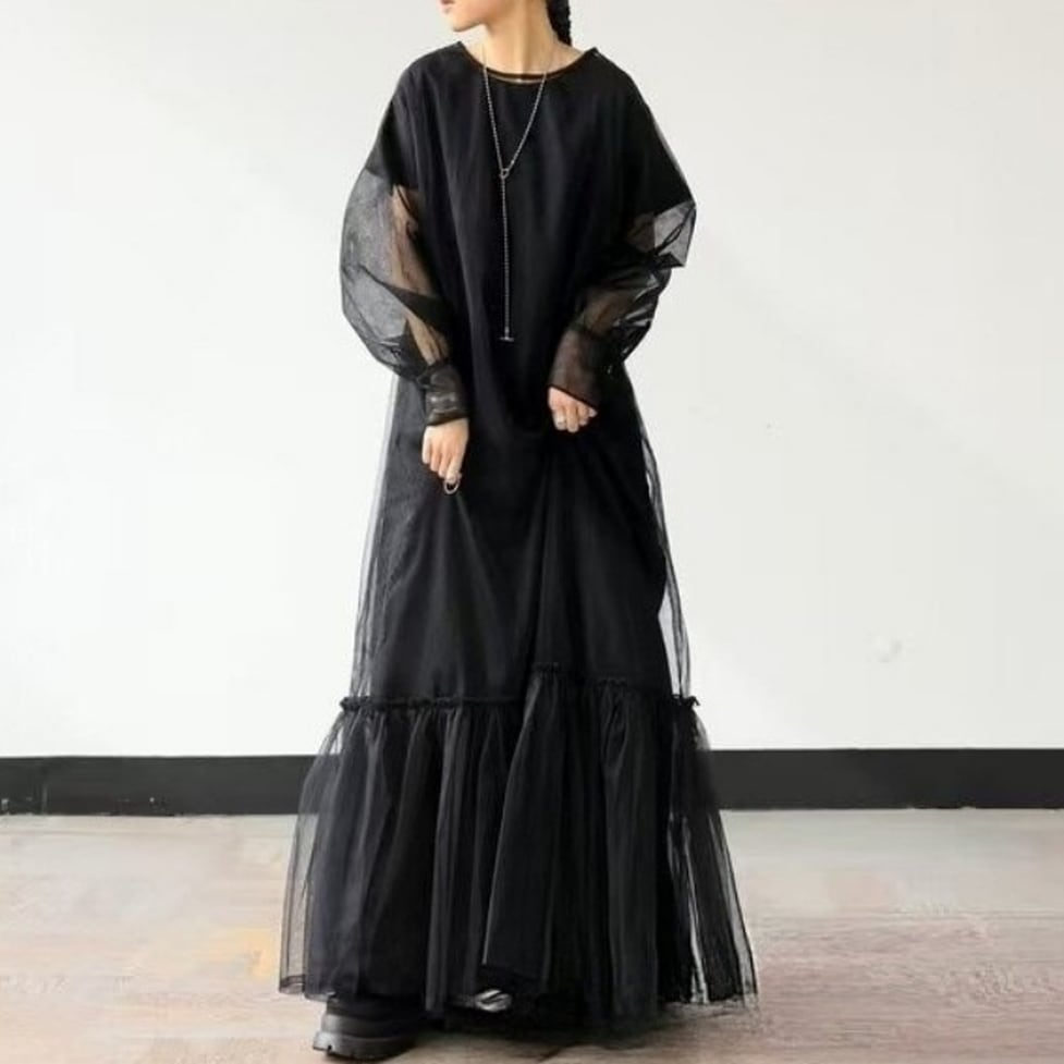 mesh layered onepiece set / l0873