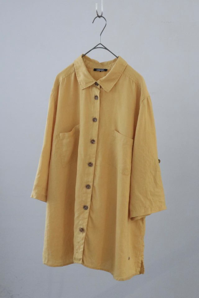 Euro linen roll-up sleeve shirt jacket