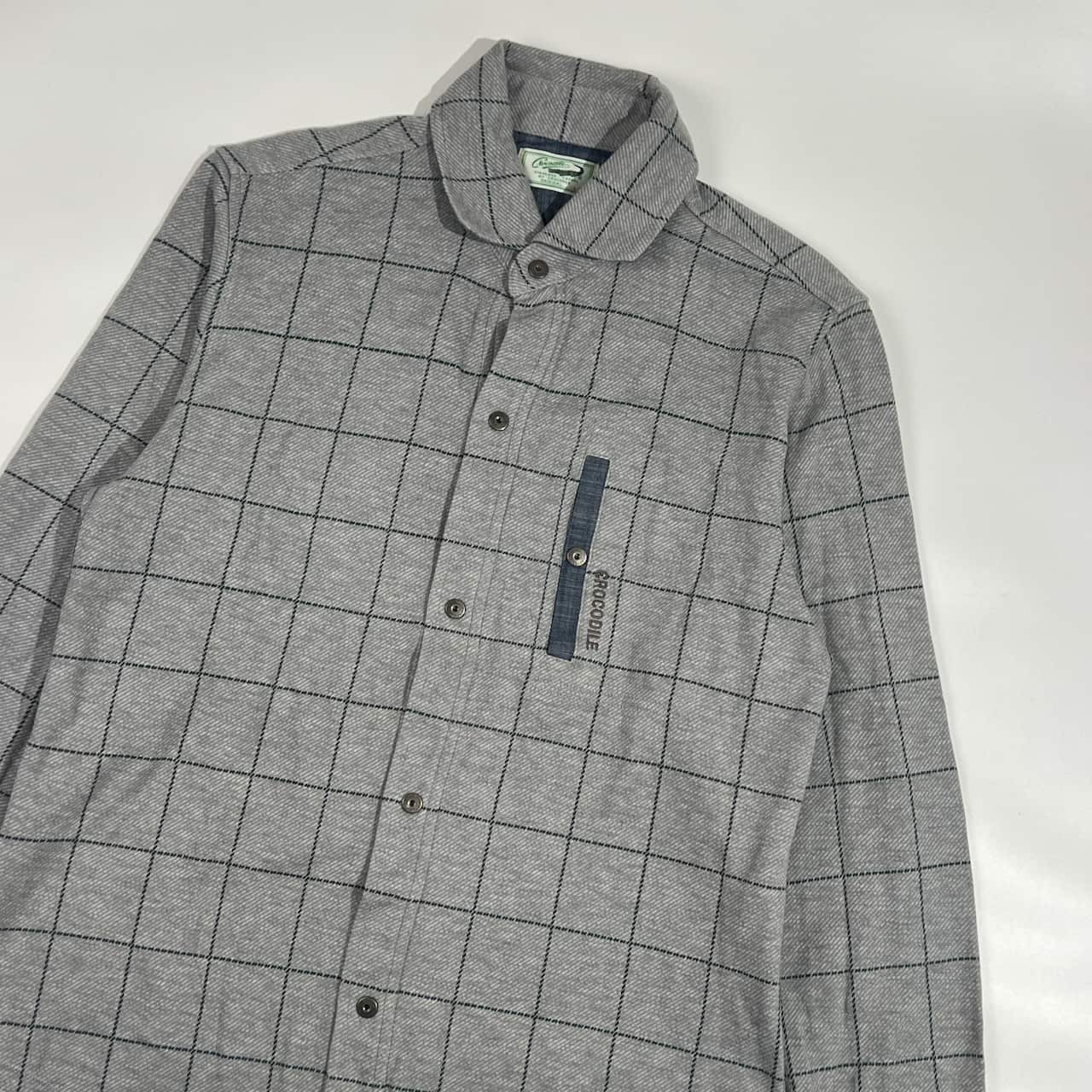 CROCODILE クロコダイル チェック ネル風 長袖シャツ L/グレー メンズ