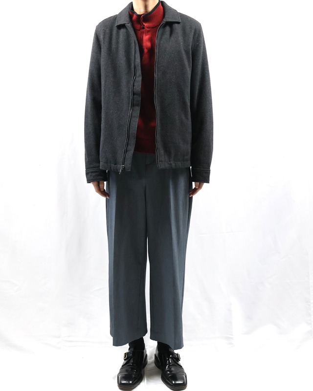 cropped length wide straight slacks