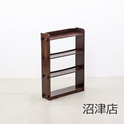 沼津店】 レトロ 無垢材 楔 クサビ 本棚 シェルフ 飾り棚 ラック 書庫 