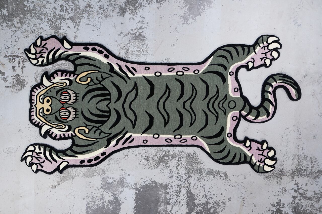 Tibetan Tiger Rug 《Mサイズ•ウール・オリジナル2・アラジングリーン