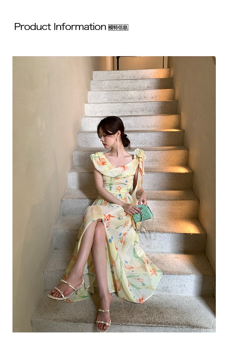 エレガント フラワー ワンピース ドレス | she is （シーイズ