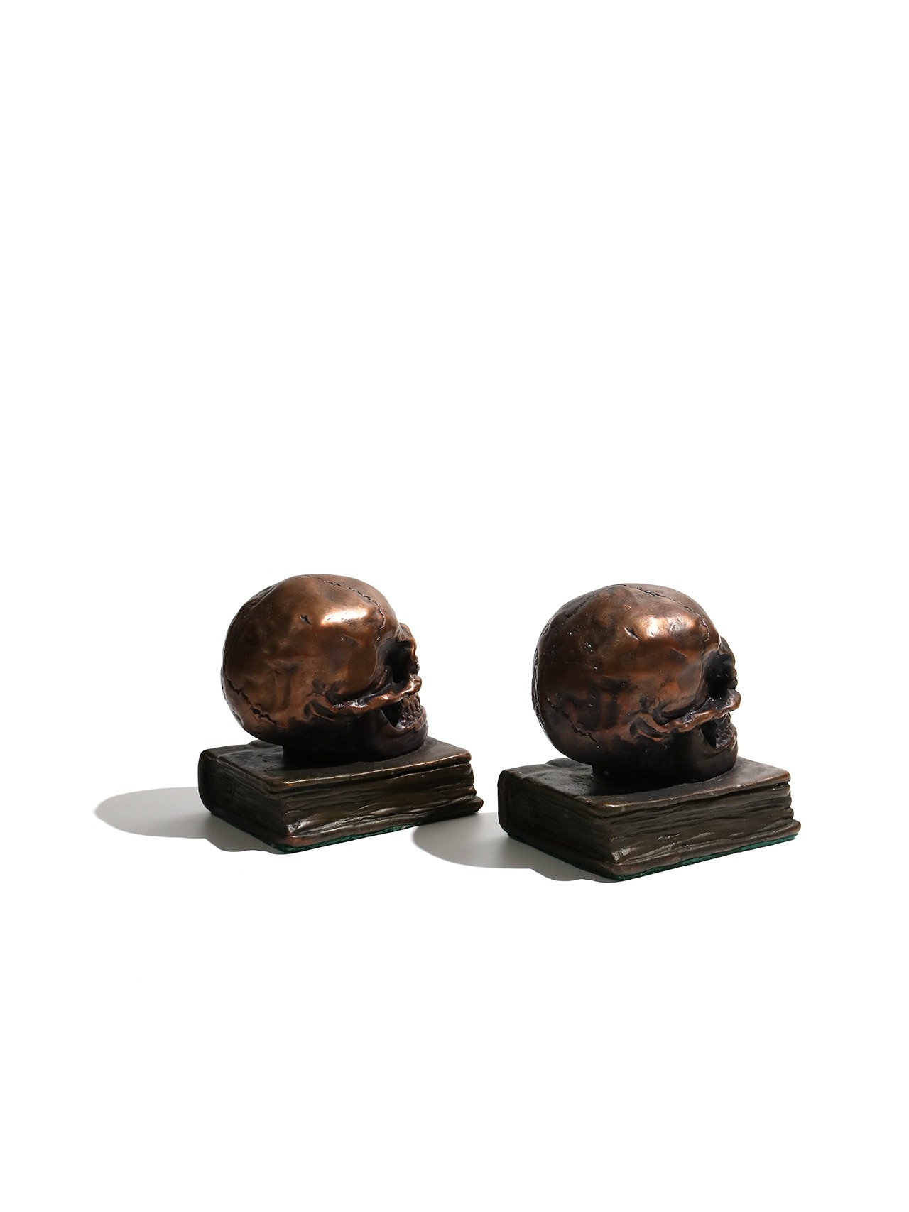 "SKULL AND BOOK" BOOK ENDS