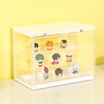 ガラスケース 3段両扉 コレクション フィギュア 棚 ショーケース 白 