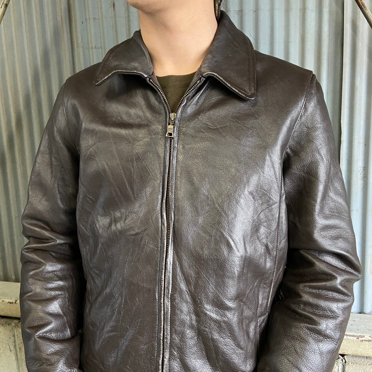 Eddie Bauer エディーバウアー シングルレザージャケット スポーツ 