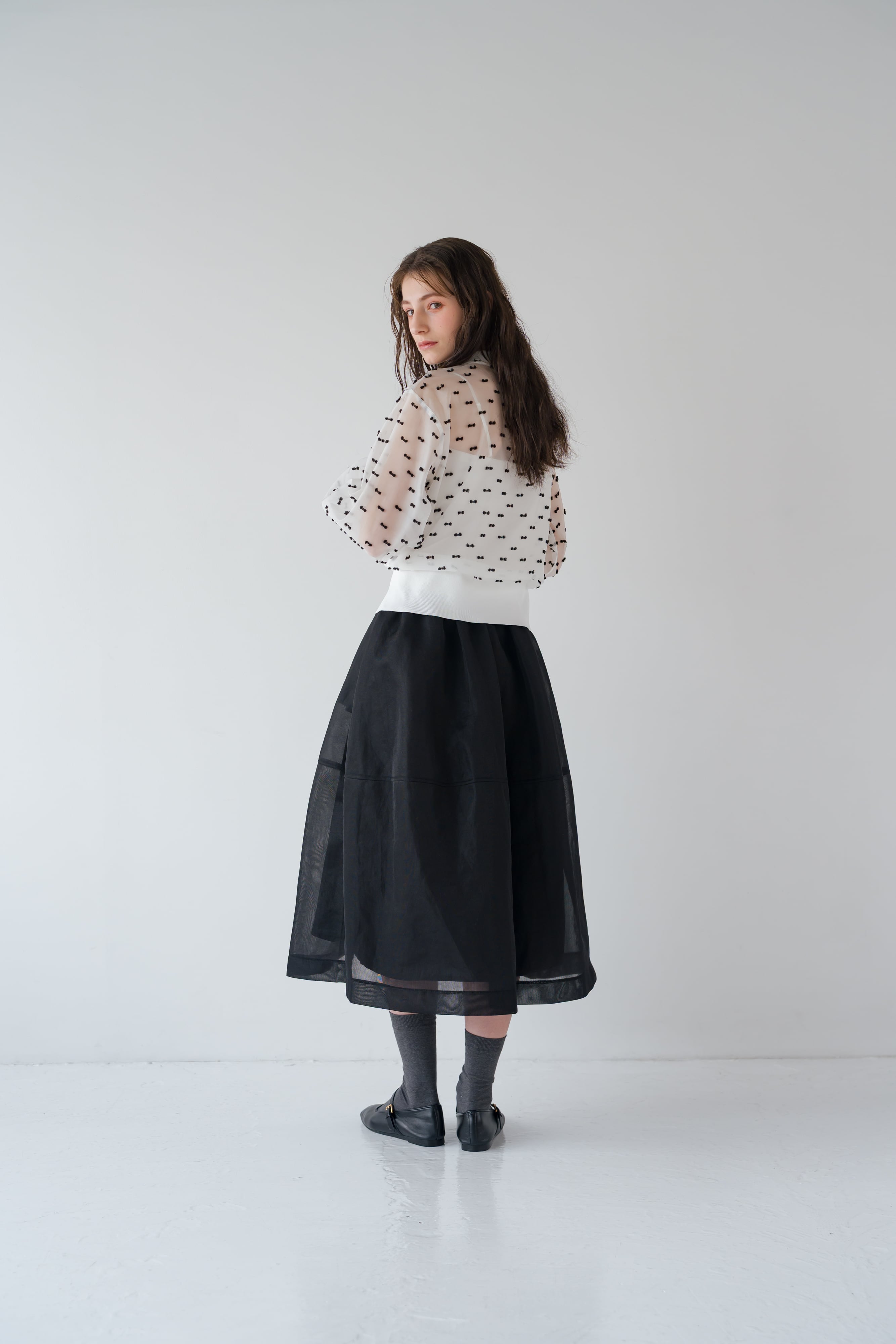 MACHAT 黒 フレアスカート シアーダンボールスカート　大人気　ブラック シアーダンボールスカート［70005］ | conforobe(コンフォローブ)