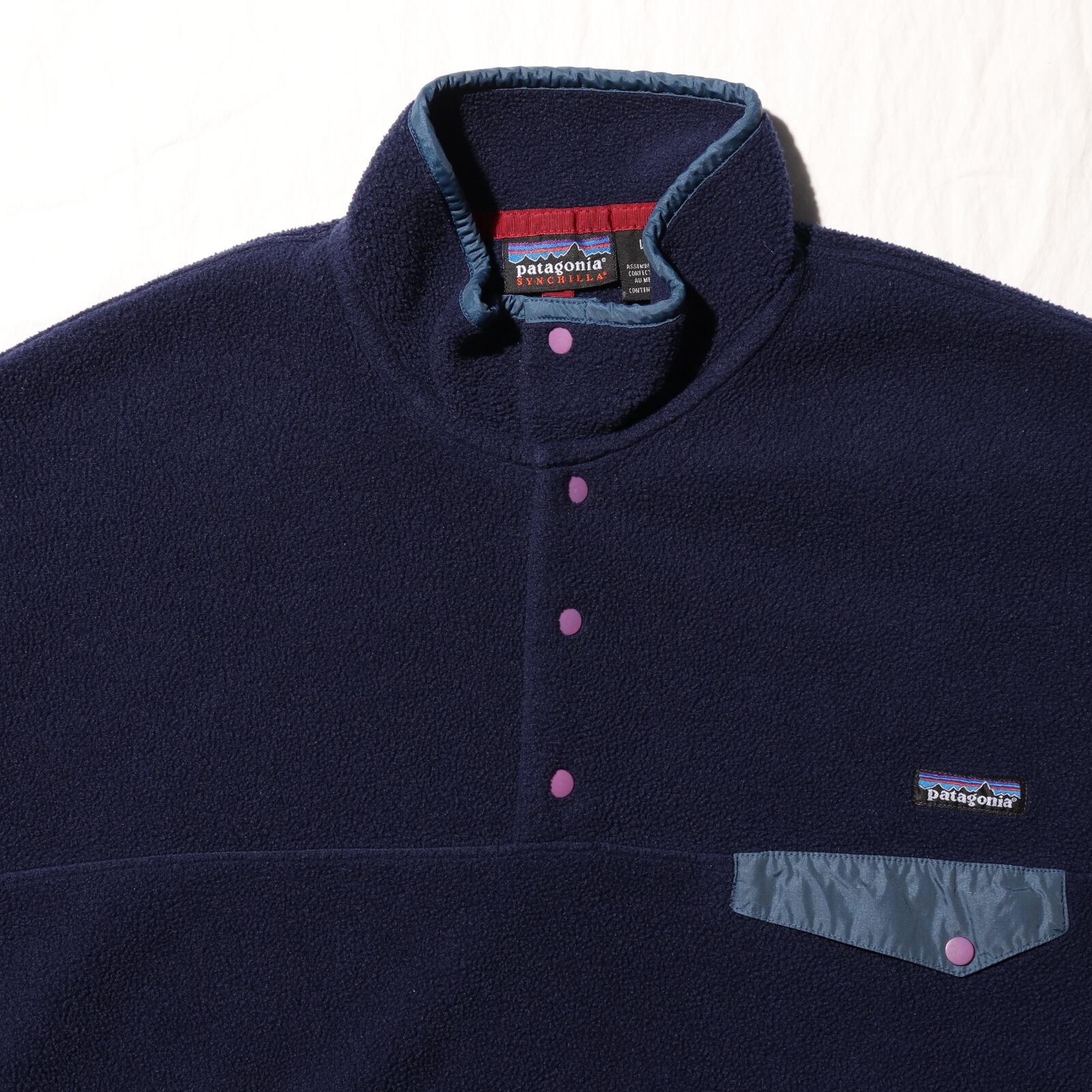 美品 L ネイビー 90s 00s シンチラスナップT Patagonia パタゴニア  
