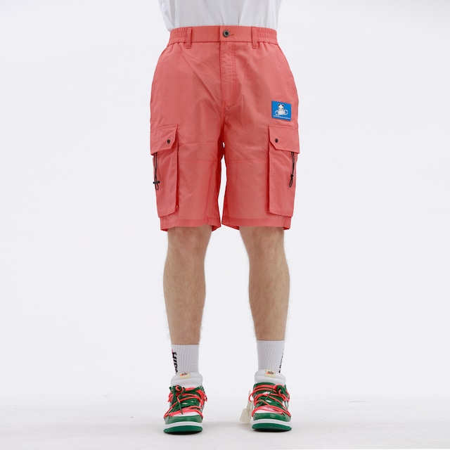 送料無料 【HIPANDA ハイパンダ】メンズ ショート パンツ MEN'S SHORT CARGO PANTS / ORANGE・BLACK