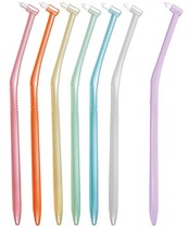 L ＡＰＩＳ：歯科専用 ワンタフトブラシ 部分磨き 矯正用 スウェーデン式 ふつう アソート 7本 キャップ1個付