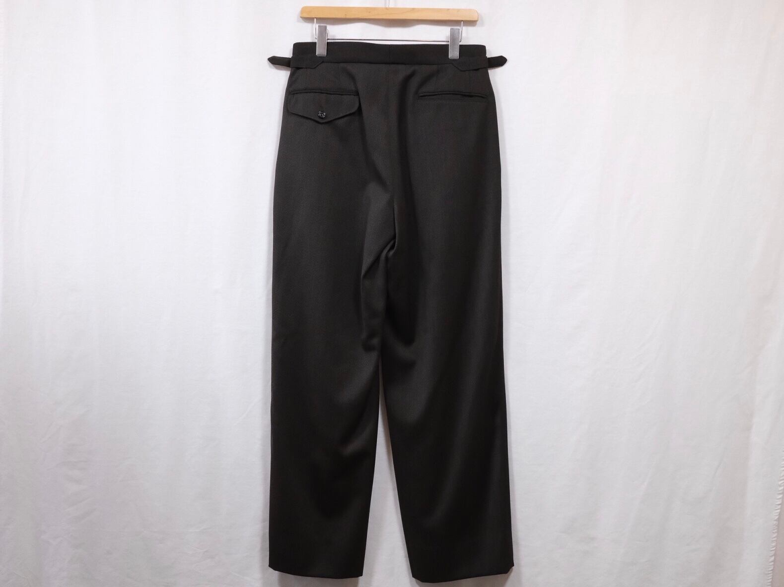 ULTERIOR” MELANGE WOOL GABARDINE WIDE TROUSERS MELANGE BROWN