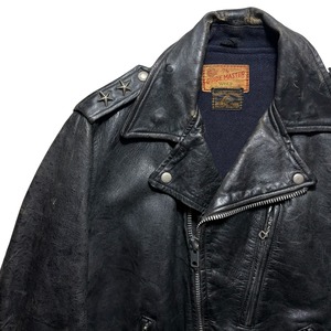vintage 1950’s The GUIDE MASTER black horse hide riders jacket “two star”