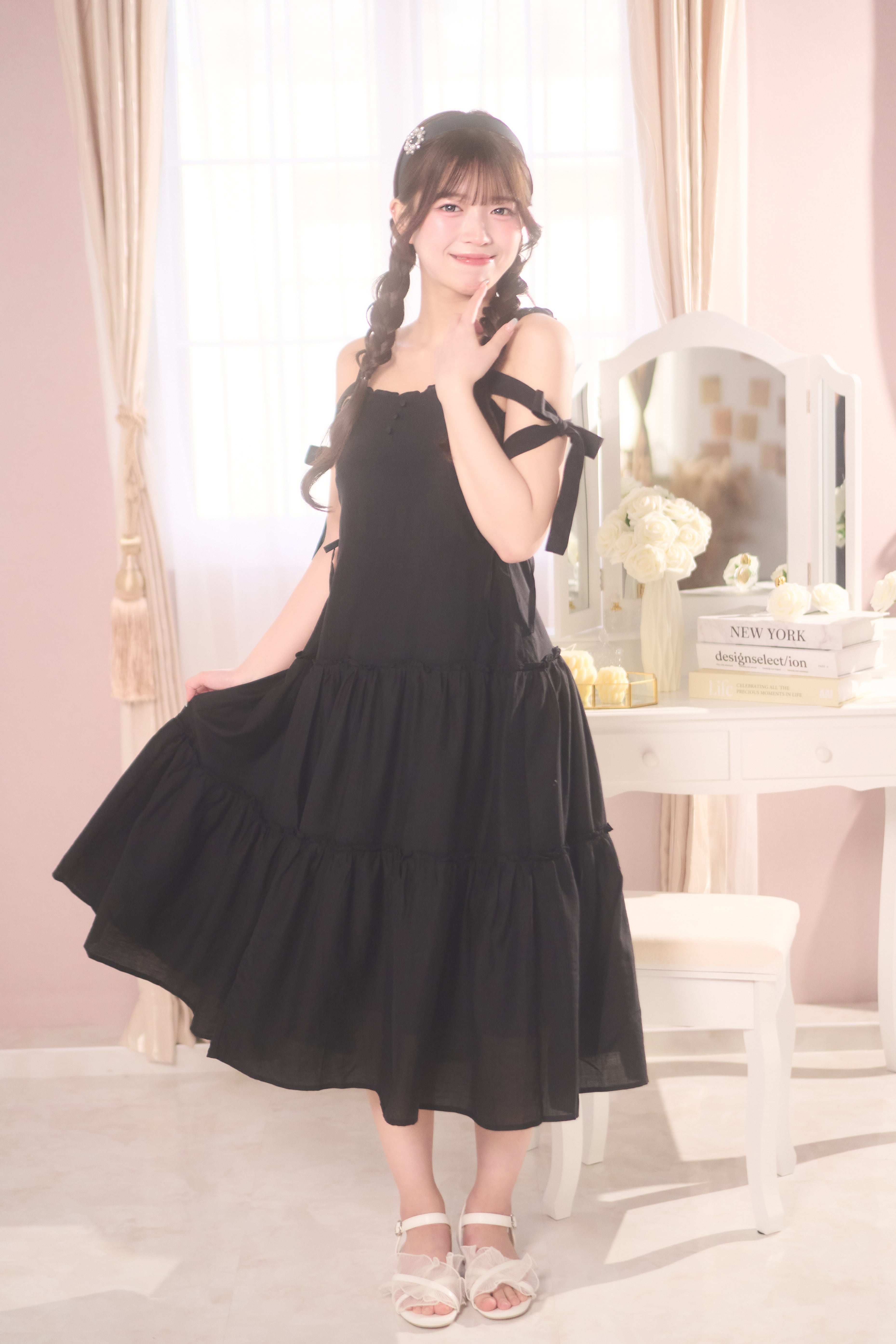 milky ribbon tiered op
