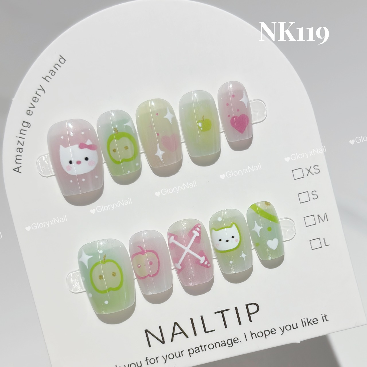 NK119 ネイルチップ サイズXS/S/M