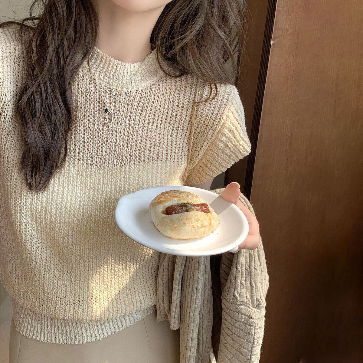 フレンチスリーブ ニット 透かし編み レディース 春夏 韓国 透け感 涼しい おしゃれ きれいめ 大人 かわいい カジュアル シンプル ローゲージニット サマーニット 上品 清楚 大人可愛い 大人女子