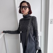 バックデザインタックサロペットPT/チャコール