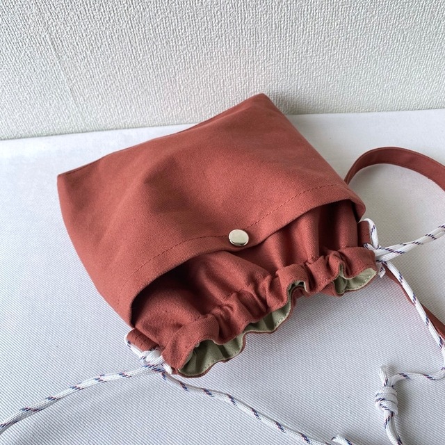 【全6色】巾着ショルダーバッグ／倉敷帆布 11号帆布【受注制作】