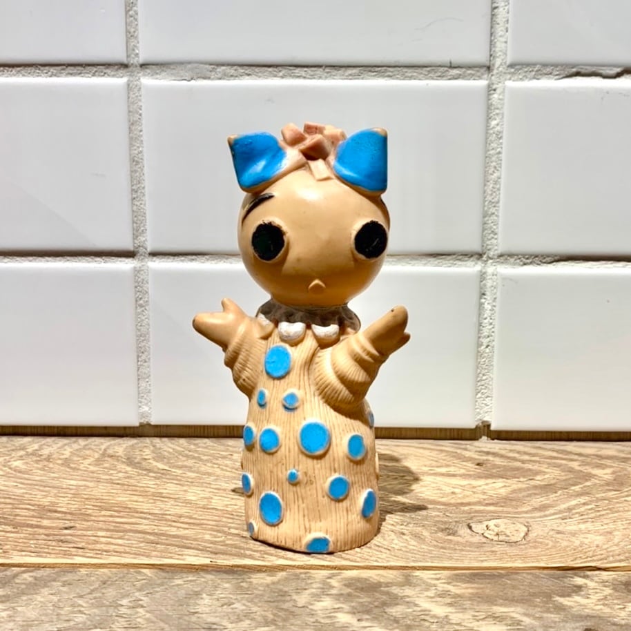 BLUE DOTS RUBBER DOLL