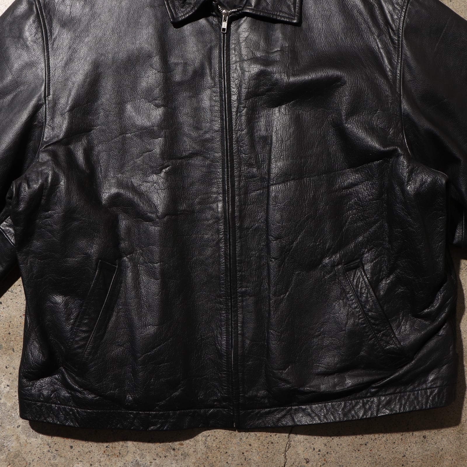極美品 2XL アルミジップ OLD GAP レザージャケット オールドギャップ 
