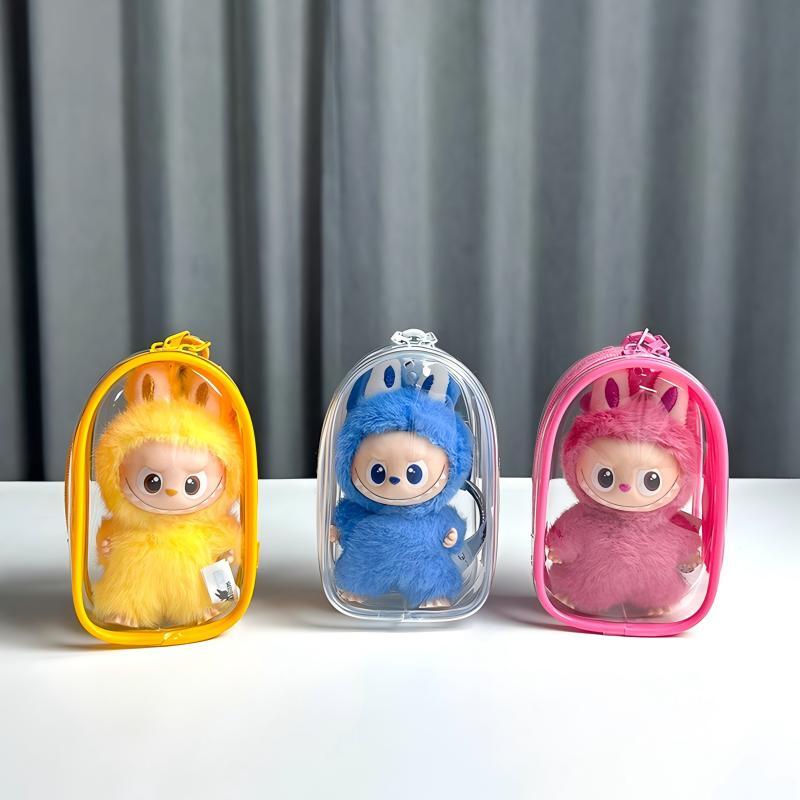 ラブブ 4代/10cmぬいぐるみ用 透明 痛バッグ PVC 収納ポーチ 外出用