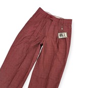 新品 タグ付き スペイン製 VERSACH V2 by VERSACE ヴェルサーチ チェック ツータック パンツ スラックス 46/レッド メンズ 90s ビンテージ