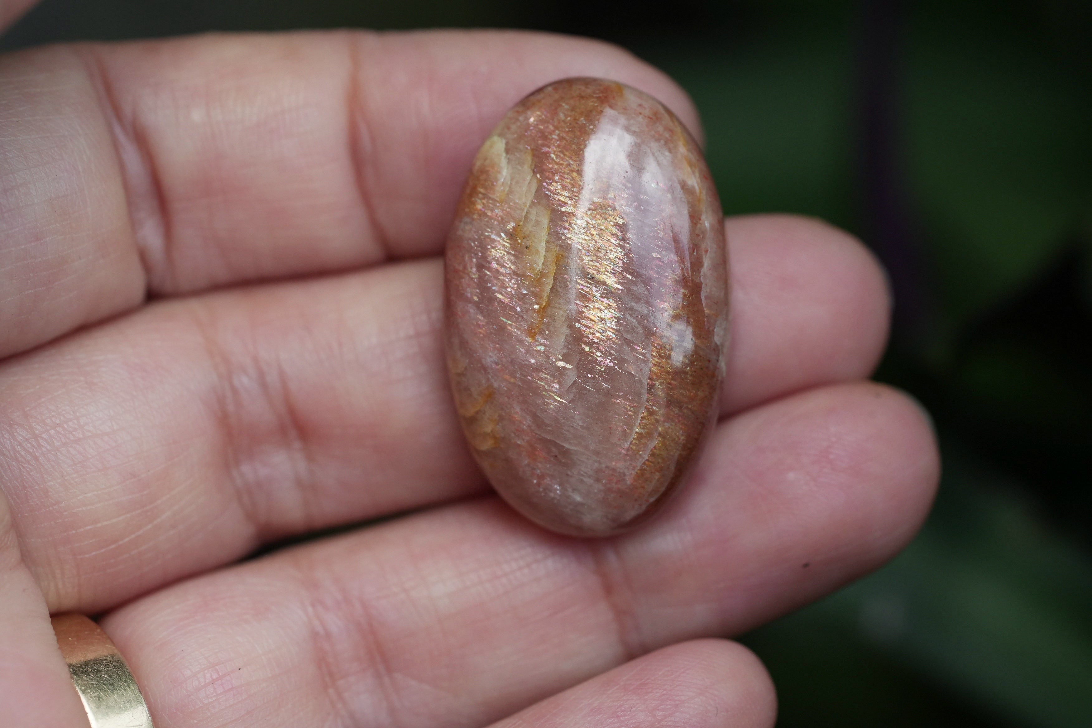 ゴールドサンストーン ☆ゴールドシーンサンストーン 35ct 30mm☆s1637 | Funky garuda Stone
