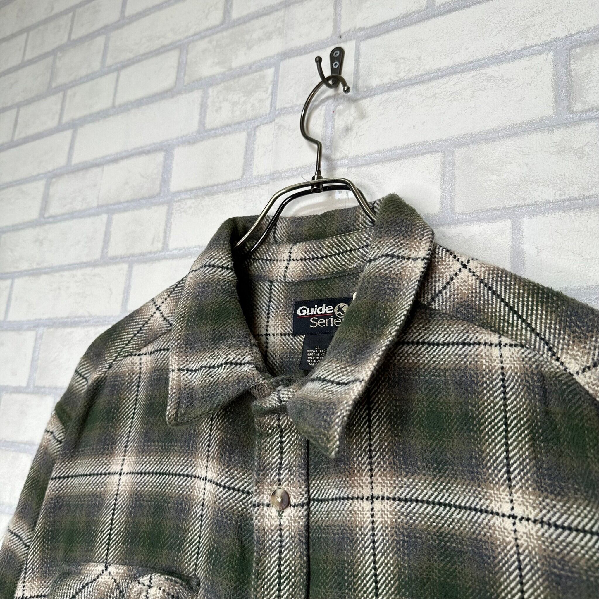 Guide Series 長袖ネルシャツ XL コットン100% チェック柄 Guide Series 長袖ネルシャツ XL コットン100% チェック柄