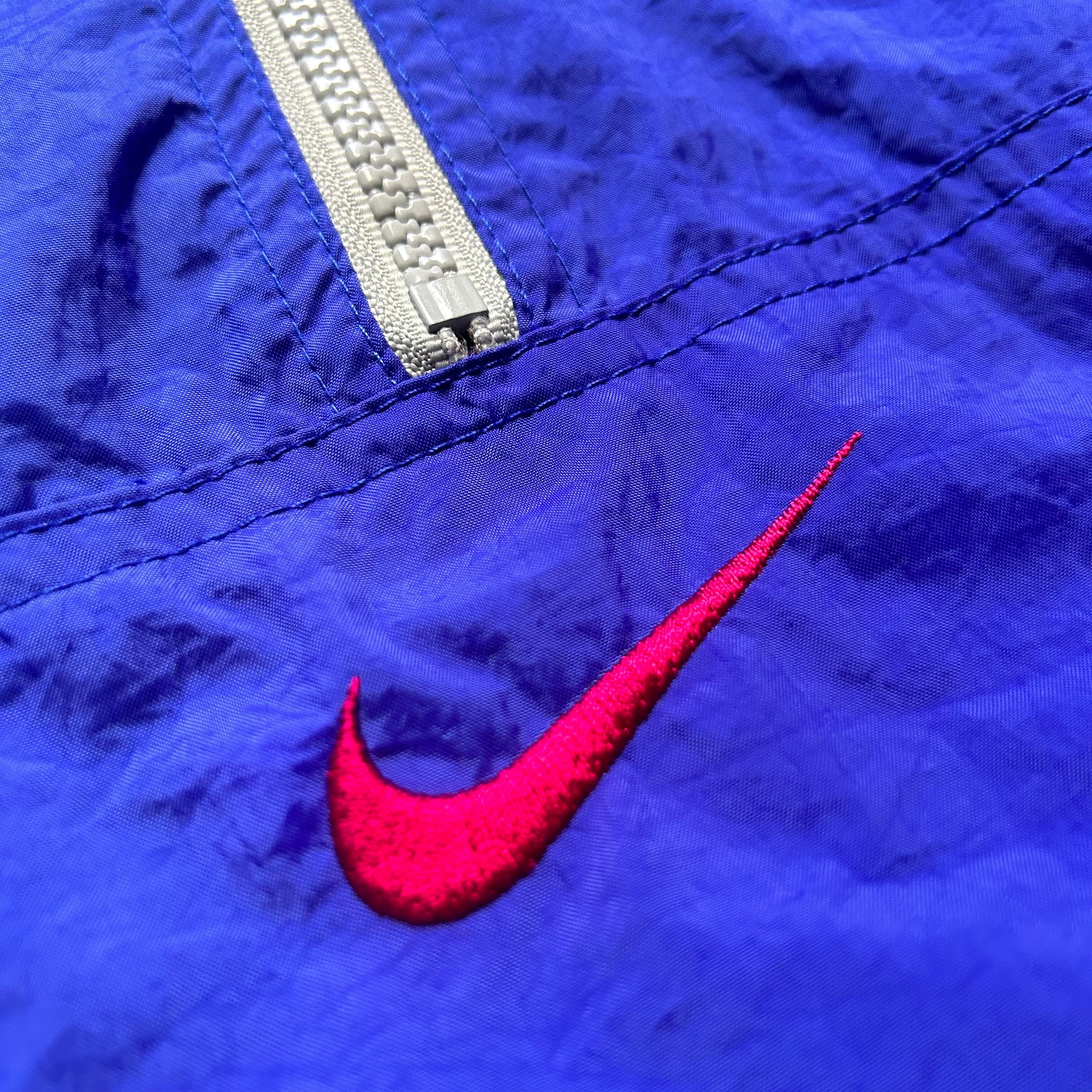 90s NIKE ナイロン アノラック パーカー リバーシブル Lサイズ 刺繍 ...