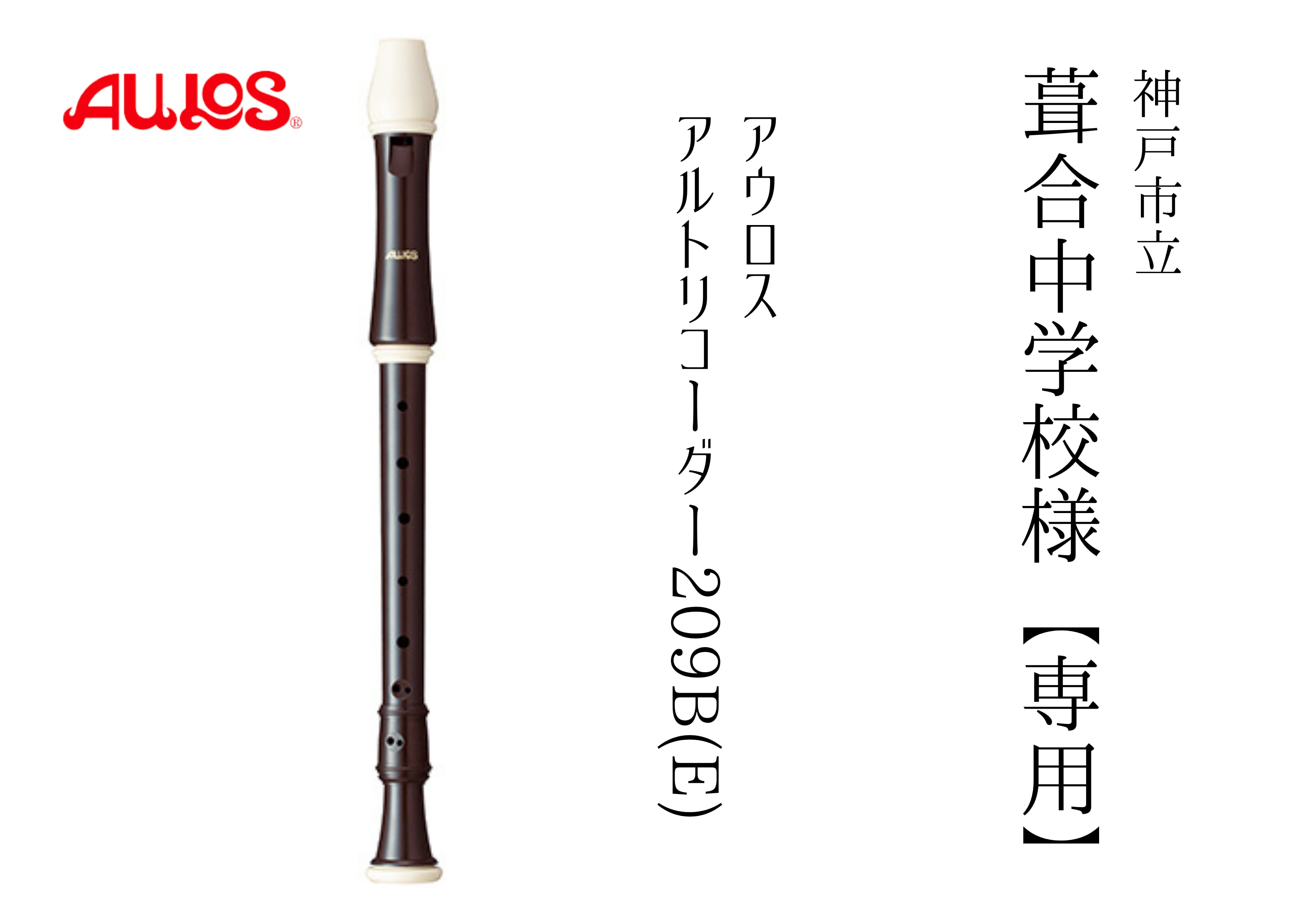 【神戸市立葺合中学校専用商品】アウロス アルトリコーダー 209B(E)
