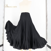 フラメンコ 衣装 ファルダ スカート 黒 無地 ボランテ フリル レッスン パーティ 発表会 ブラック系 フラメンコスカート おしゃれ ダンス衣装 発表会用 ステージ衣装 シンプルデザイン コスチューム 大人用 フェミニン ブラックファルダ