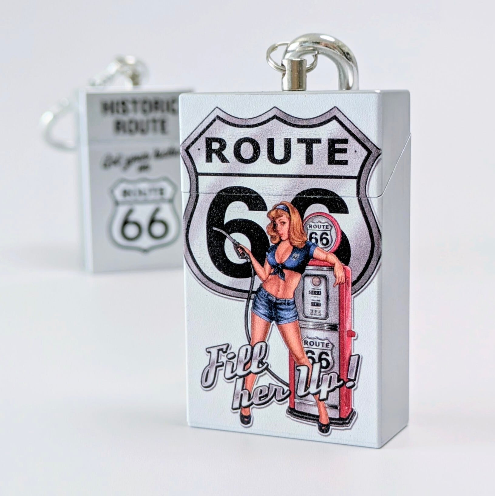 【 Route 66 ( ルート66 ) 】 Portable Ashtray / 携帯灰皿 / カラビナポータブルアシュトレイ　〚アメリカン雑貨 アメトイ〛