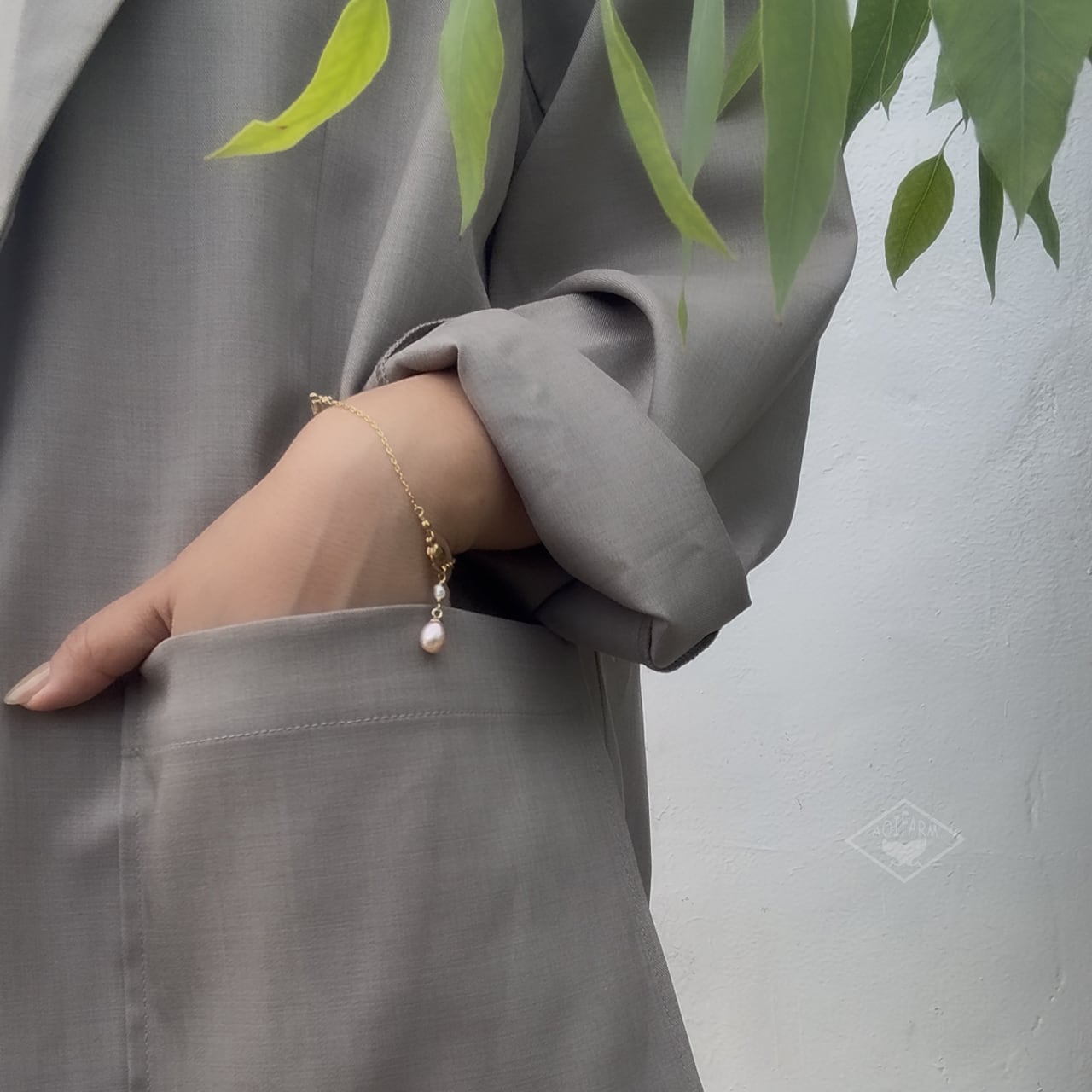 Zeroブレスレットアダン×淡水パール  pink