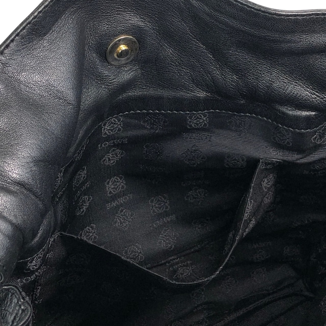 LOEWE ロエベ フラメンコ ショルダーバッグ ブラック アナグラム ナッパレザー 巾着 vintage ヴィンテージ オールド ak5uss