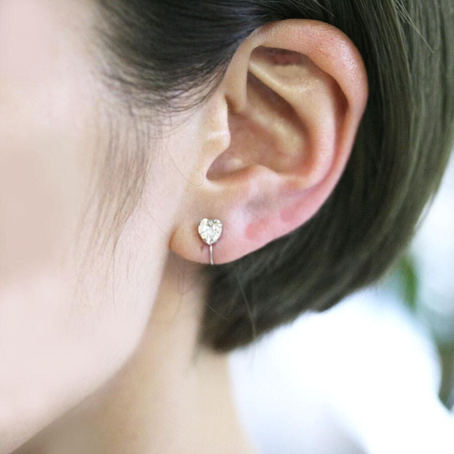 new❤️スワロフスキー❤️ハート❤️ピアスorイヤリング lifelong-heart-ドロップピアス-