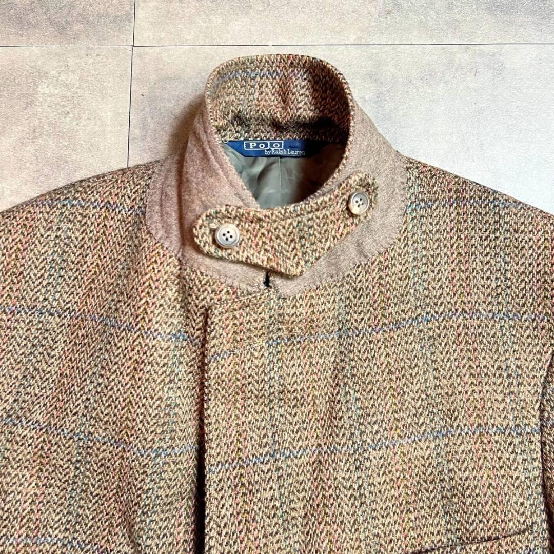 80's～90's Made In USA POLO Ralph Lauren Tweed Blazer In Brown Tweed 41R L /  80s 90s USA製 ポロ ラルフローレン ツイードジャケット 41R L相当 ブラウン テーラードジャケット ブレザー アメトラ 古着